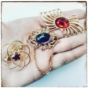 Vintage 80s Scatter Brooch Collection Bold Colors